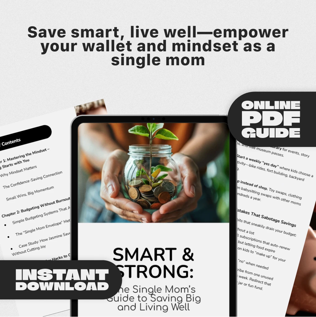 Smart & Strong: The Single Mom’s Guide to Saving Big and Living Well | Budgeting Guide, Digital Download for Single Moms | How to Save Money as a Single Mom
