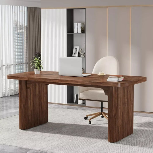 62″ Executive Desk with Double Pedestal and Natural Wood Top - DSARD - DSARD