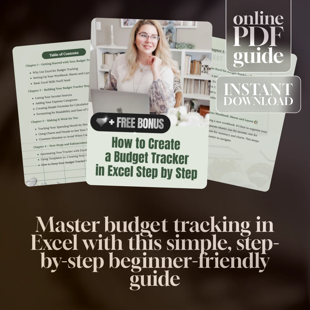 How to Create a Budget Tracker in Excel Step by Step | Excel Budgeting Guide | Digital Download Checklist & eBook