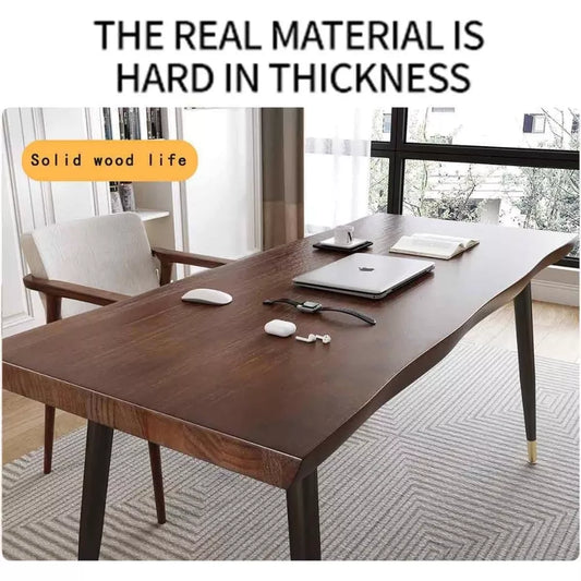 Modern 55″ Standing Desk with Black Metal Frame and Solid Wood Top - DSARD