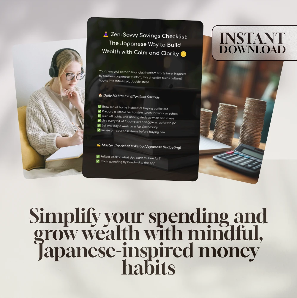 Zen-Savvy Savings Checklist: The Japanese Way to Build Wealth with Calm and Clarity | Minimalist Budgeting Guide | Japanese Way to Save Money