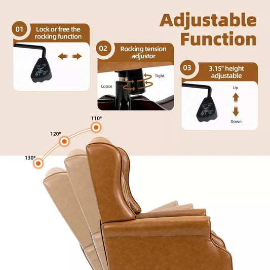 Tufted Faux Leather Executive Office Chair with High Back & Nailhead Trim - DSARD