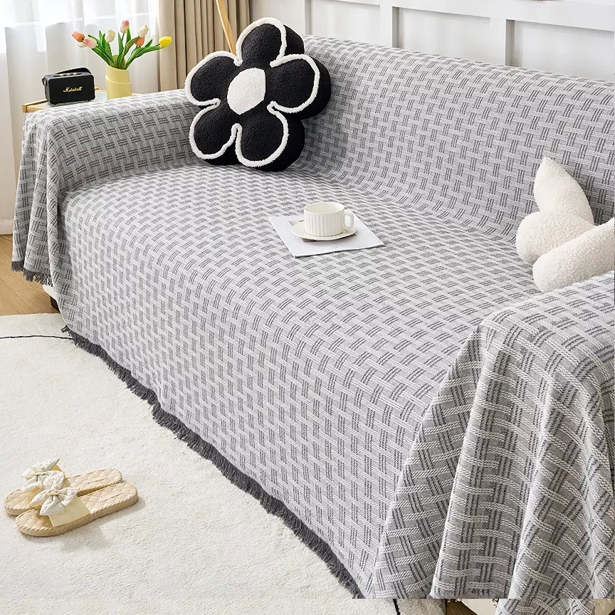 Luxury Cotton Linen Throw Blanket – All Seasons Sofa & Picnic Mat