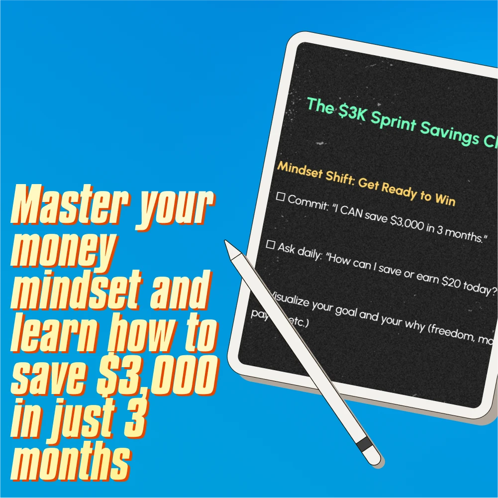 The $3K Sprint Savings Checklist | How to Save $3000 in 3 Months | Budget Challenge Printable & Digital Download