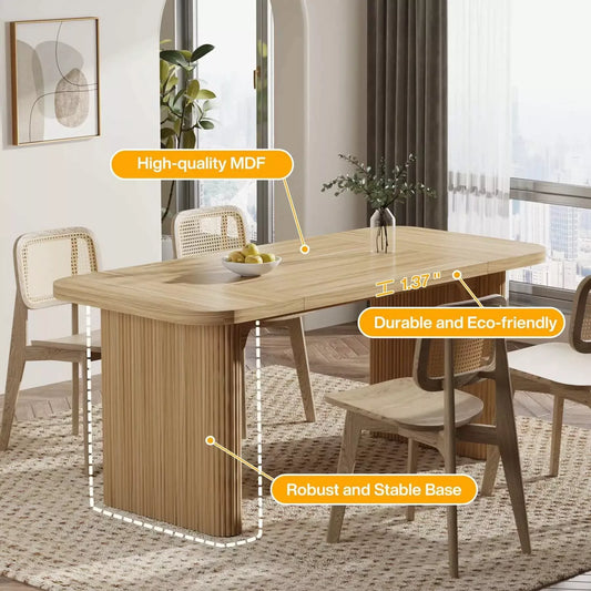 62-Inch Executive Office Desk with Double Pedestal and Natural Wood Top - DSARD - DSARD
