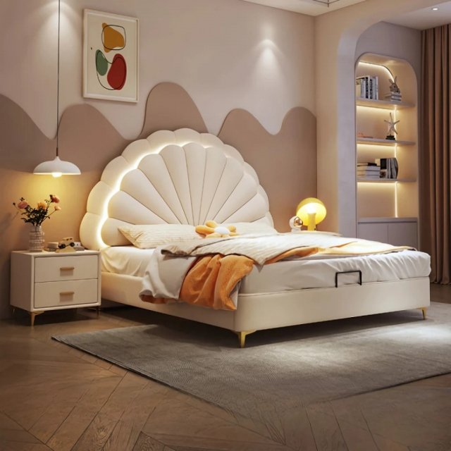 Luxury Queen & King Size Leather Bed Frame with Storage - DSARD