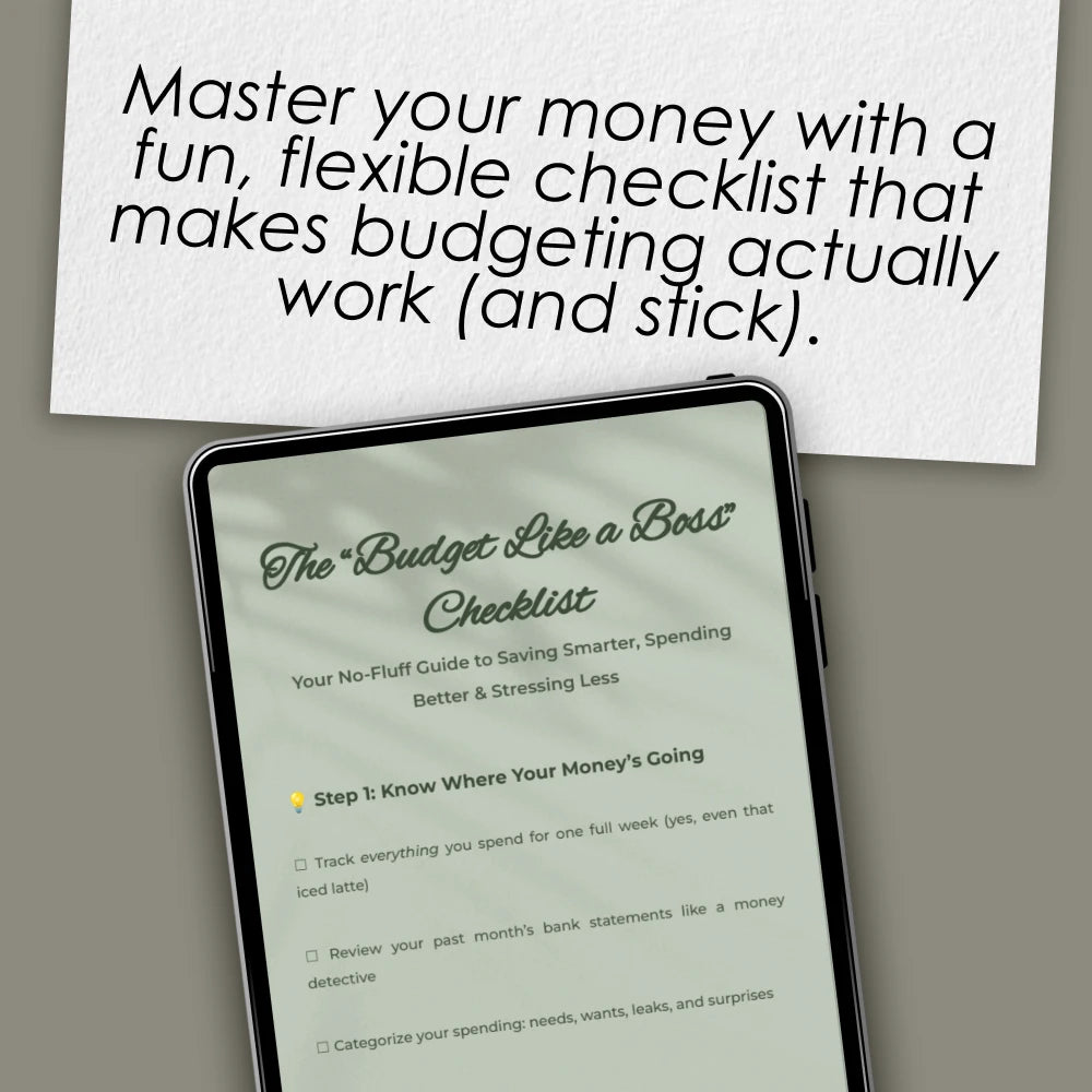 The “Budget Like a Boss” Checklist | Digital Download to Learn How to Budget and Save Money | Easy Printable Budgeting Guide