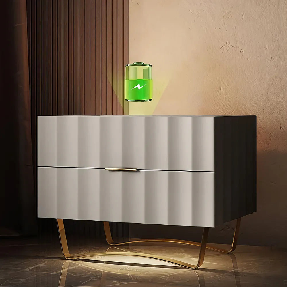 Wooden Bedside Nightstands Storage Luxury Drawers Bedroom Nightstand