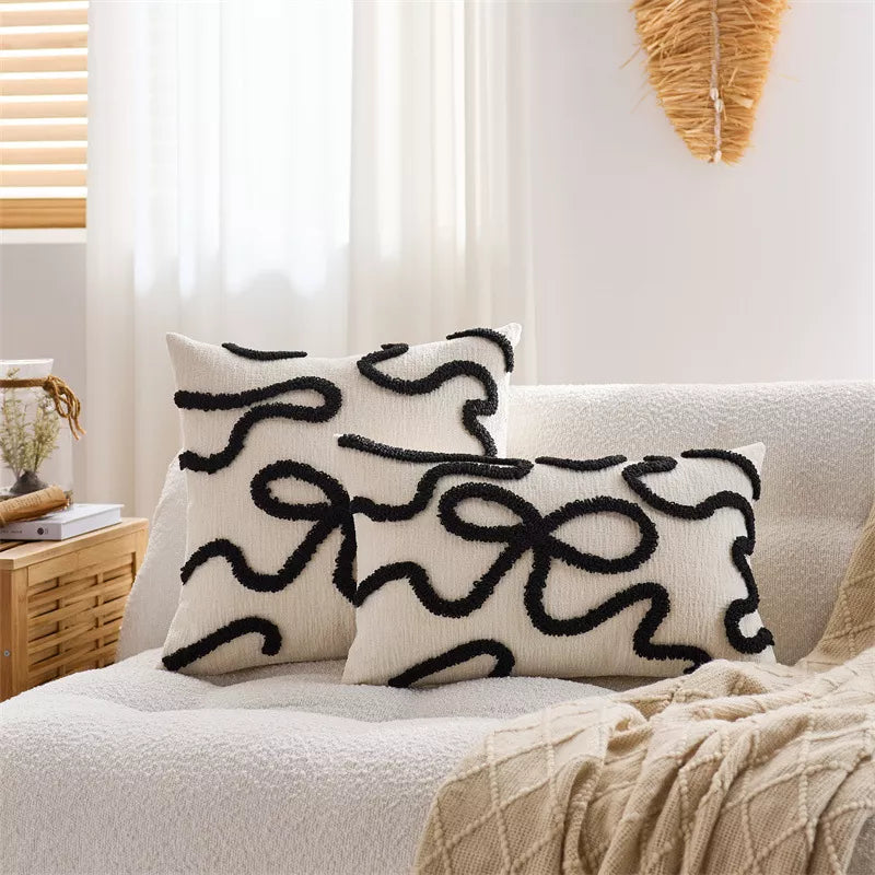 Modern Stripe Tufted Velvet Throw Pillow Cover – 12×20 / 18×18 Inch