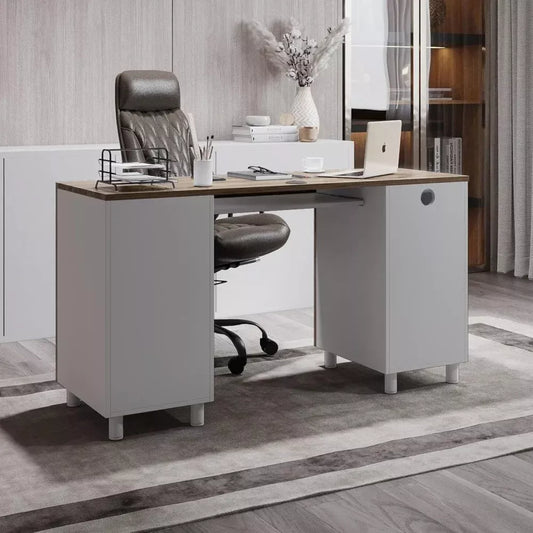Office Desk with 3 Drawers & CPU Storage Cabinet - DSARD