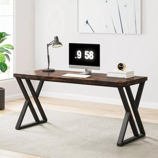 55 Inch Heavy Duty Writing Computer Desk with Z-Shaped Metal Legs - DSARD - DSARD