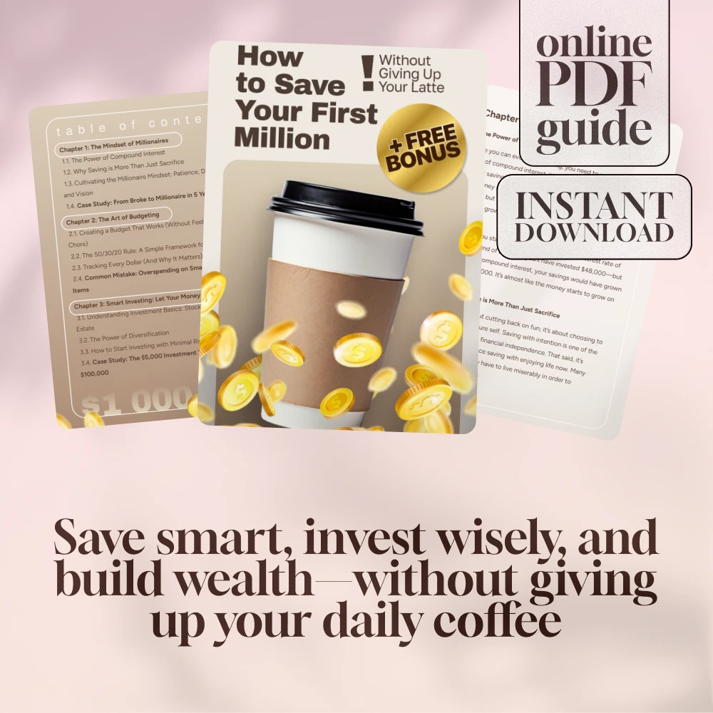How to Save Your First Million (Without Giving Up Your Latte) | Digital Guide to Smart Saving, Budgeting & Investing | How to Save a Million Dollars eBook PDF