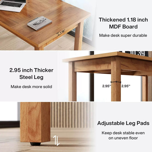 70 Inch Large Wood Farmhouse Office Desk - DSARD - DSARD