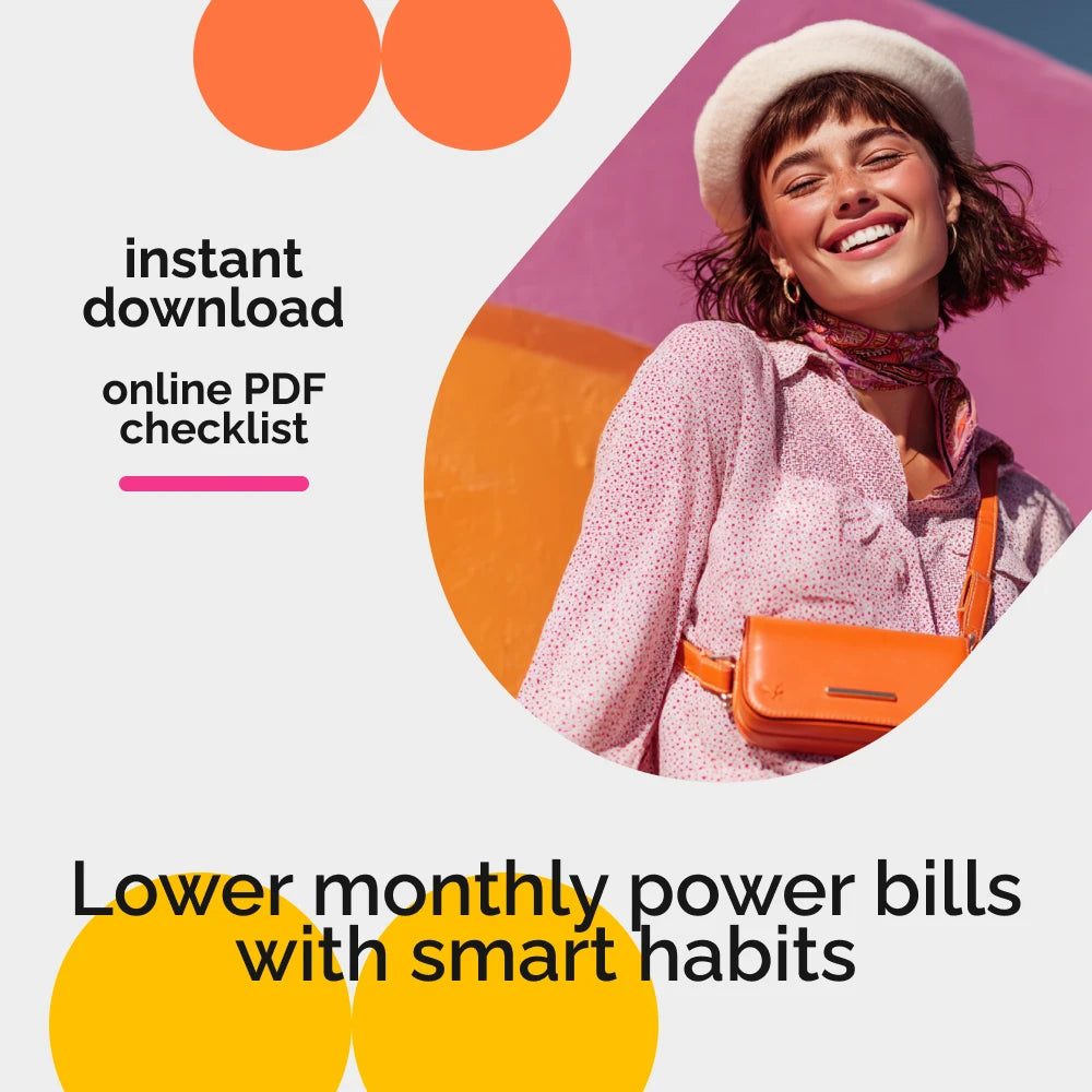 Electric Bill Buster Checklist | How to Save on Electric Bill Digital Checklist for Lower Energy Costs, Home Energy Audit & Monthly Power Savings
