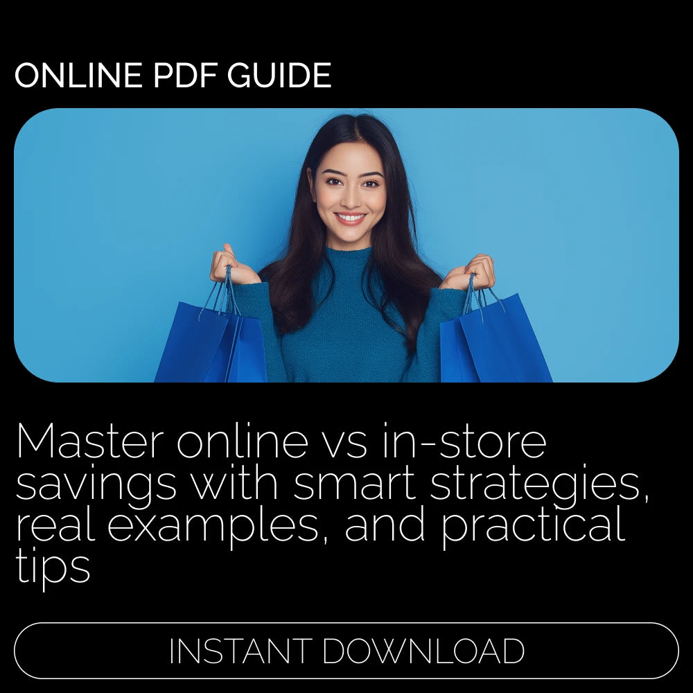 Clicks vs. Carts: The Smart Shopper’s Guide to Online and In-Store Savings – Budget Strategy eBook | Online vs in-store savings Guide | Digital Download