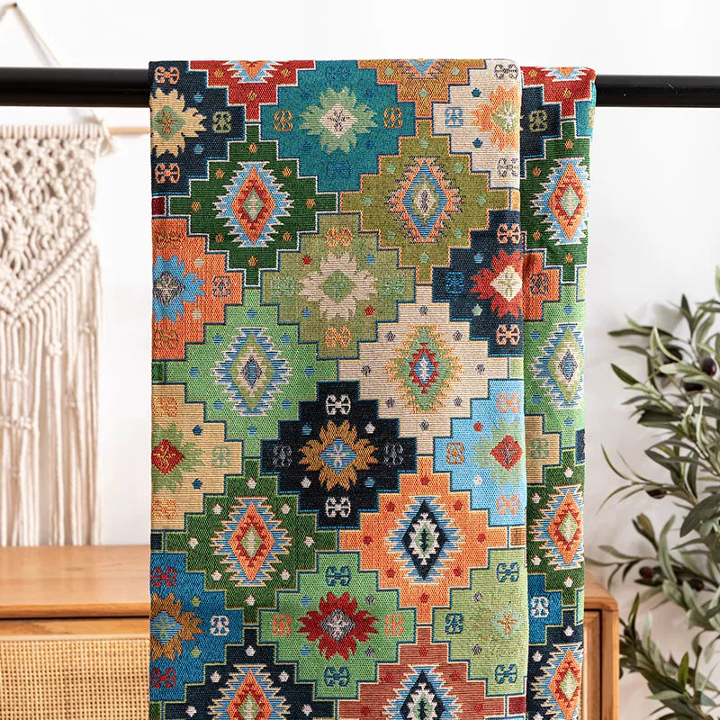 Bohemian Style Jacquard Fabric – Versatile DIY Craft Material