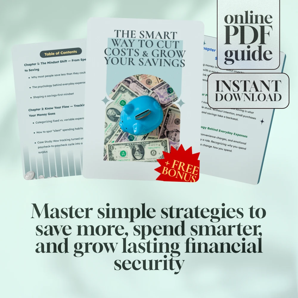 The Smart Way to Cut Costs & Grow Your Savings | Digital Guide to Managing Expenses & Growing Your Savings – eBook, PDF, Instant Download