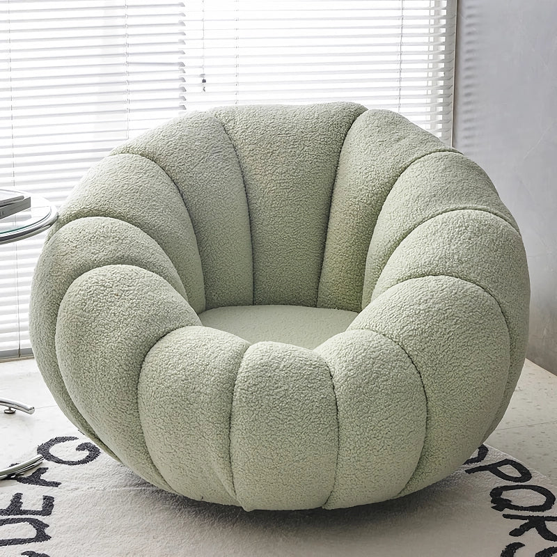 DSARD Modern Minimalist White Velvet Lazy Sofa Pumpkin Shape Relax Chair