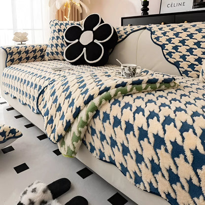 Plush Velvet Sofa Cushion – Thick, Non-Slip & Luxurious Winter Comfort