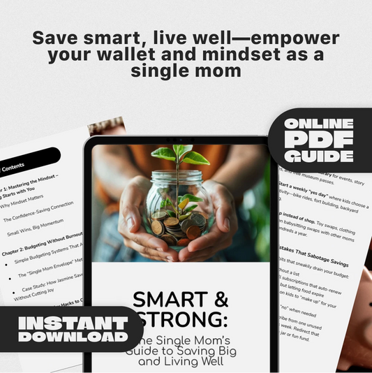 Smart & Strong: The Single Mom’s Guide to Saving Big and Living Well | Budgeting Guide, Digital Download for Single Moms | How to Save Money as a Single Mom