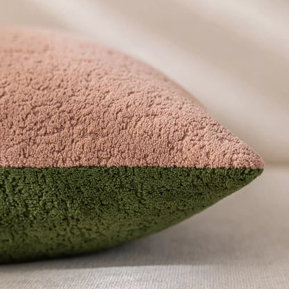 Two-Tone Velvet Pillow Cover 18x18in Reversible Cozy Decorative Cushion