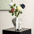 Modern White Ceramic Vase for Flowers and Home Decor
