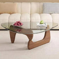 Mid-Century Glass Triangle Coffee Table – Modern Living Room