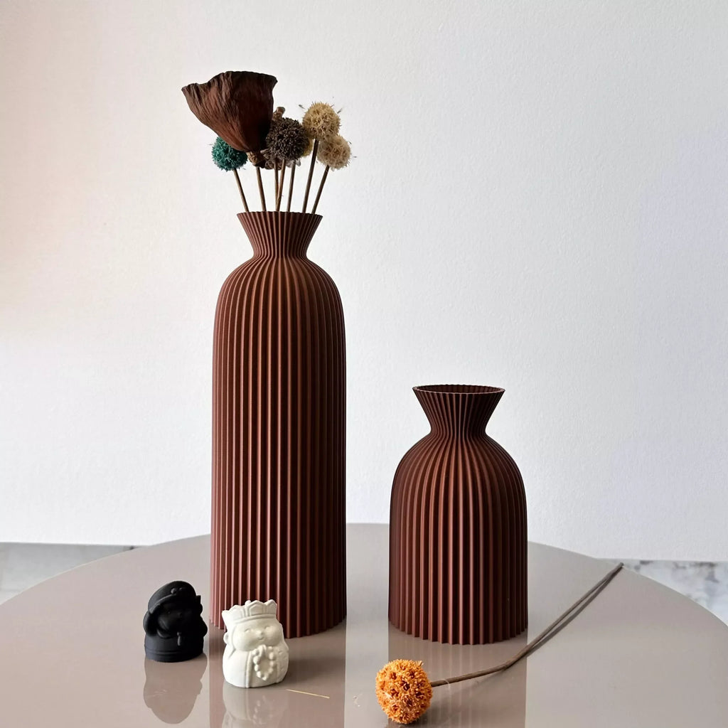 2-Piece Wavy Pattern Dried Flower Vase Set