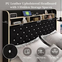 Queen LED Bed Frame with Galaxy Projector, Storage Drawers & Tall Headboard - DSARD