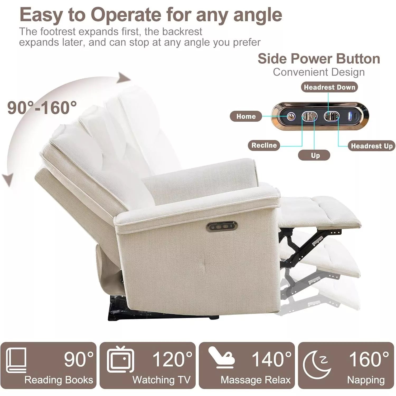 Oversized Recliner Chair with Heat, Massage & Power Adjust, 44″ Extra Wide - DSARD