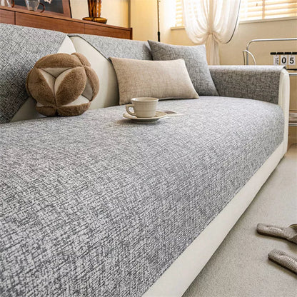 Universal Cotton Linen Sofa Cover – Anti-Slip, All-Season Comfort & Style