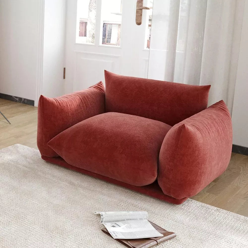 Modern Chenille Accent Chair with Thick Cushion – Plush 50-Inch Sofa for Living Room - DSARD