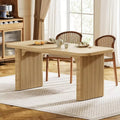 63-Inch Modern Wood Dining Table for 6 with Sturdy Double Pedestal Base - DSARD - DSARD