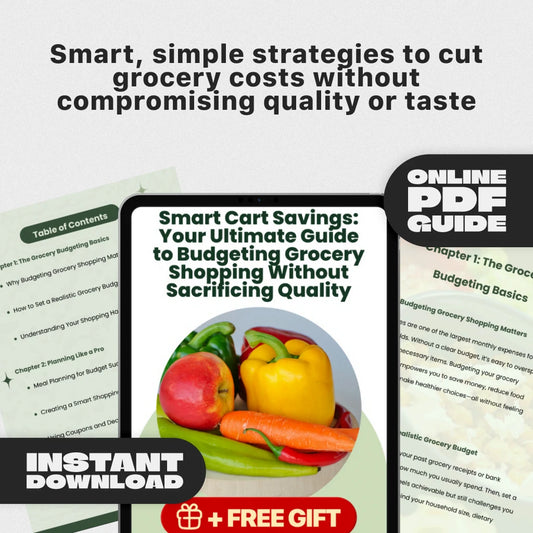 Smart Cart Savings: Your Ultimate Guide to Budgeting Grocery Shopping Without Sacrificing Quality | Digital Download Guide for Budget-Conscious Shoppers | How to Budget Grocery Shopping eBook