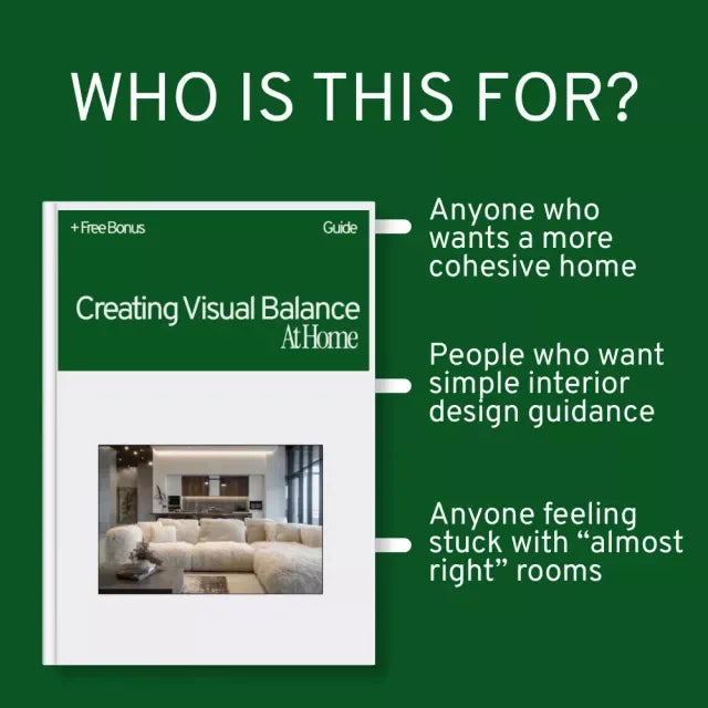 Creating Visual Balance at Home | Interior Design Guide, Home Decor eBook, Room-by-Room Styling Checklist, AI Interior Design Planner - DSARD