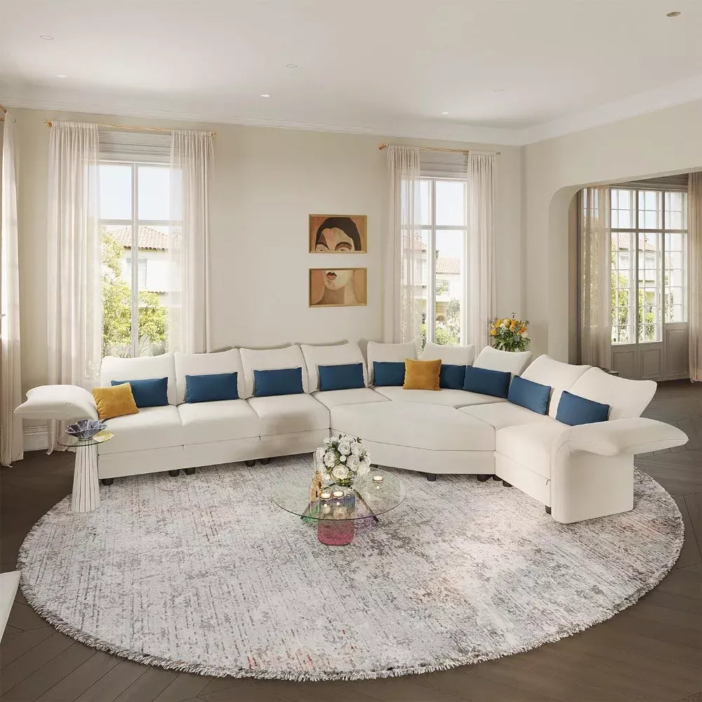 Luxurious Velvet U-Shaped Modular Sectional Sofa - DSARD