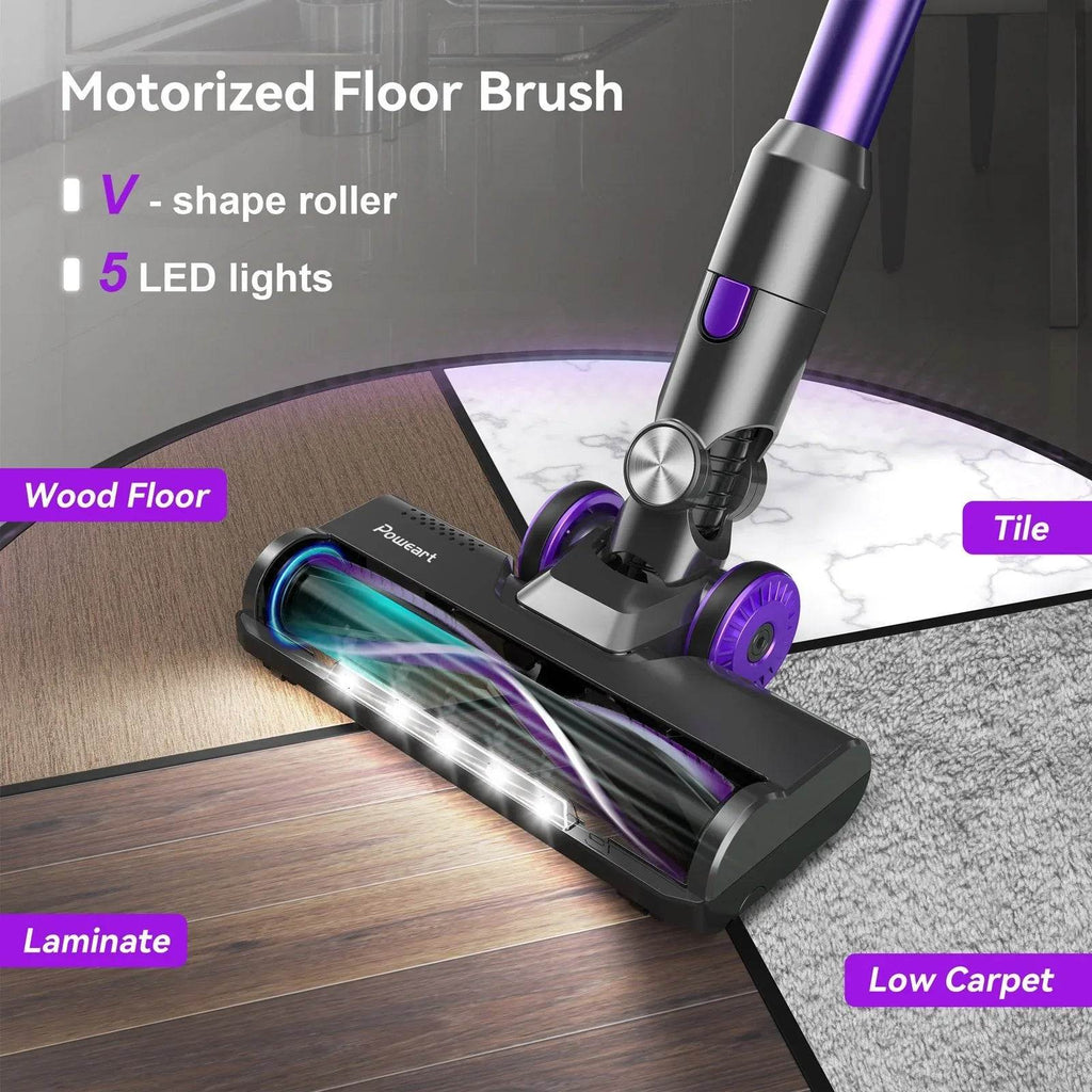 350W Cordless Stick Vacuum Cleaner – Rechargeable, Powerful Suction for Home & Pet Hair - DSARD