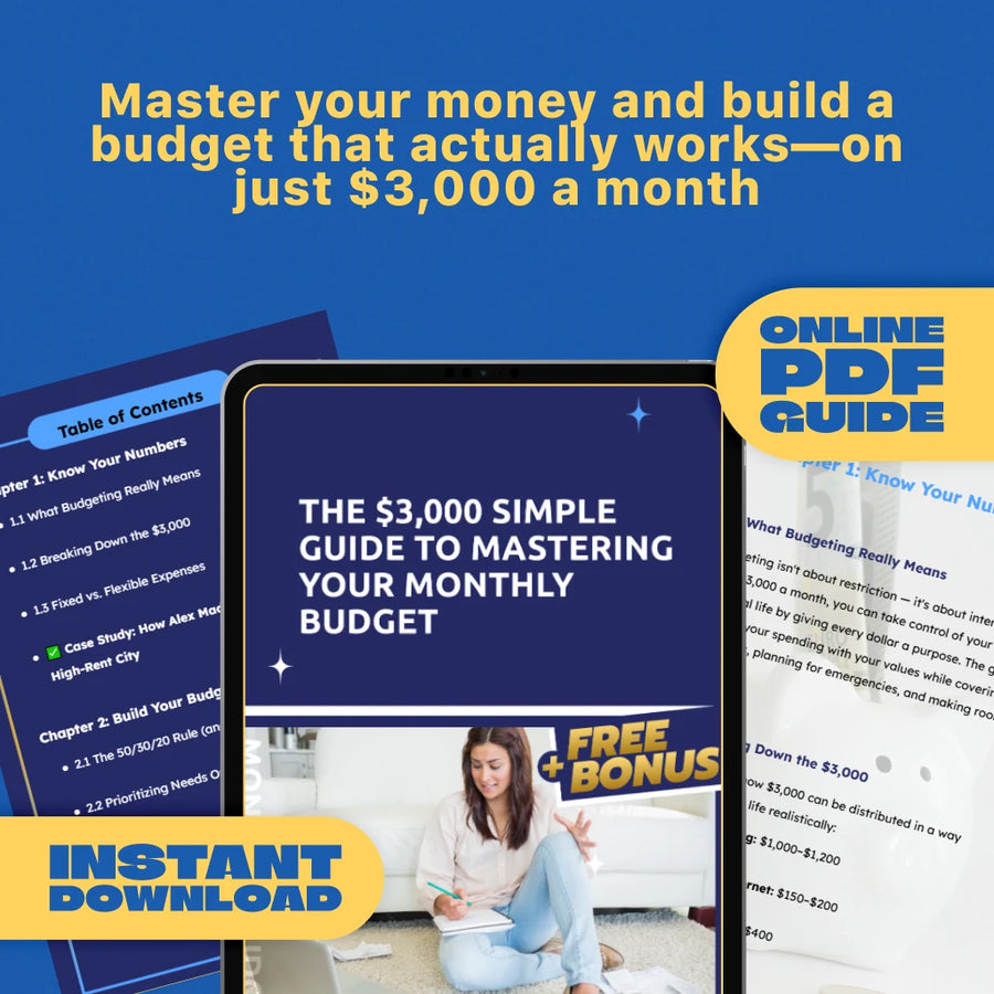 The $3,000 Simple Guide to Mastering Your Monthly Budget – How to Budget $3000 a Month | Digital Budgeting Guide, eBook, Checklist