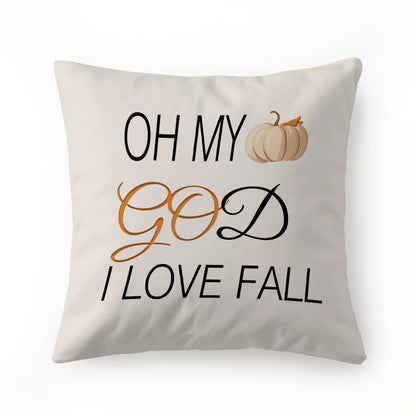 Autumn Dwarf Cushion Cover – Cozy Polyester Throw Pillowcase for Home Décor