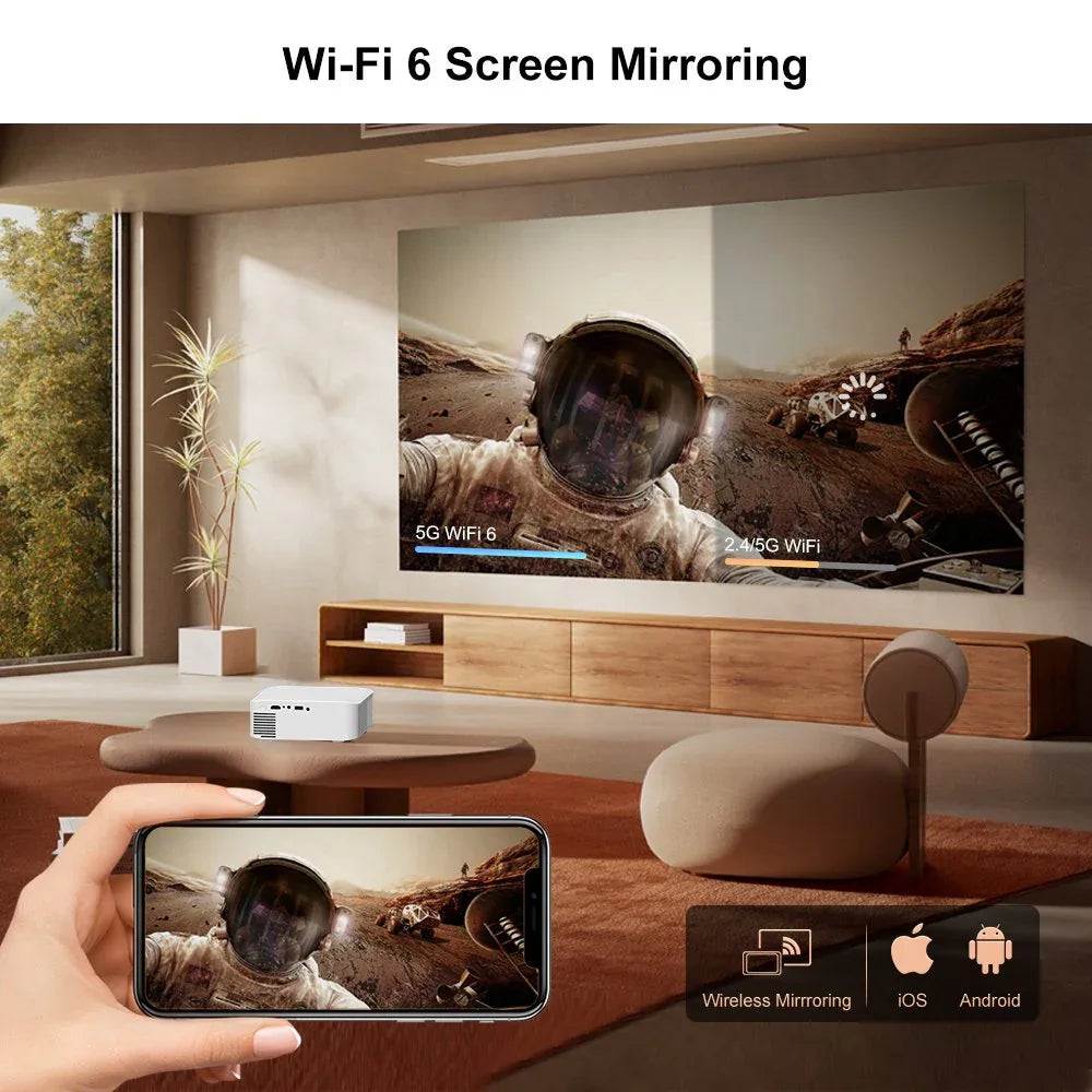 4K Android Mini Home Theater Projector with Bluetooth - DSARD