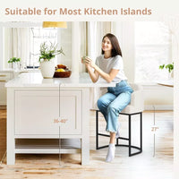 Modern 27″ Counter Height Bar Stools Set of 2 with Curved Backrest and Arms - DSARD