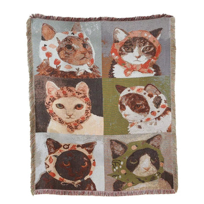 Cozy Cartoon Village Sofa & Bed Throw Blanket Cover