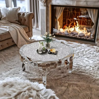Elegant Mirrored Coffee Table with Crystal Inlay - DSARD - DSARD