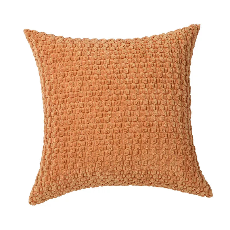 Modern Velvet Pillowcase with 3D Bubble Plush Wrap – Solid Color Cushion Cover