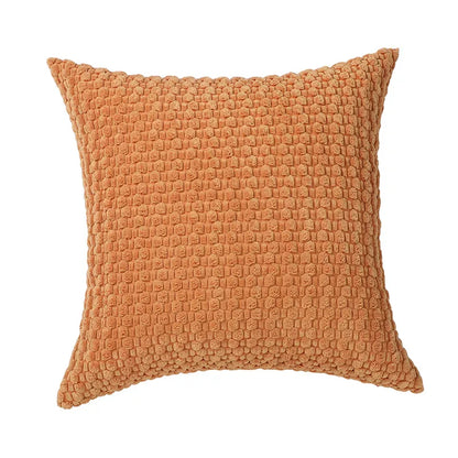 Modern Velvet Pillowcase with 3D Bubble Plush Wrap – Solid Color Cushion Cover