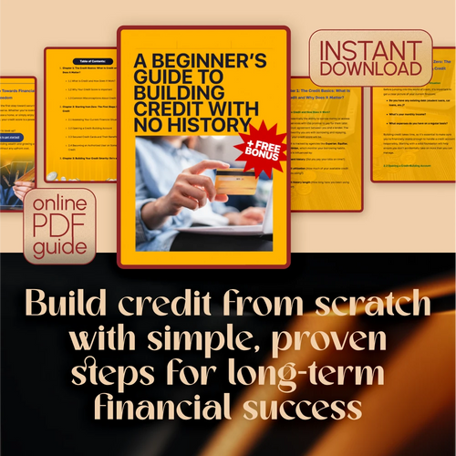 A Beginner’s Guide to Building Credit with No History – Digital Download | How to Build Credit with No Credit History Guide for Beginners, eBook, Credit Checklist