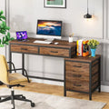 59-Inch Reversible Computer Desk with 3 Drawers - DSARD - DSARD