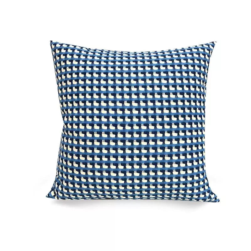 Woven Jacquard Grid Pillow Cover 18×18 Inch – Decorative Throw Cushion Case