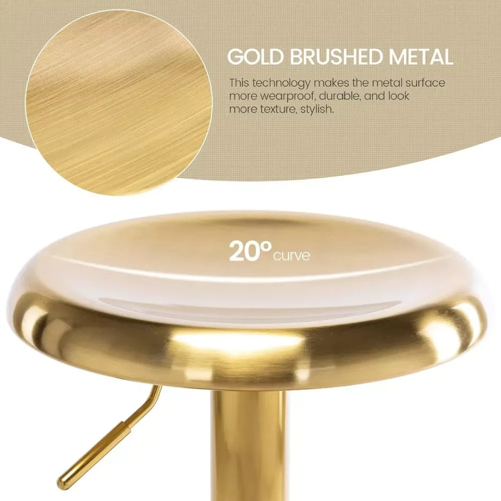 Adjustable Round Metal Bar Stools Set of 2 - DSARD - DSARD