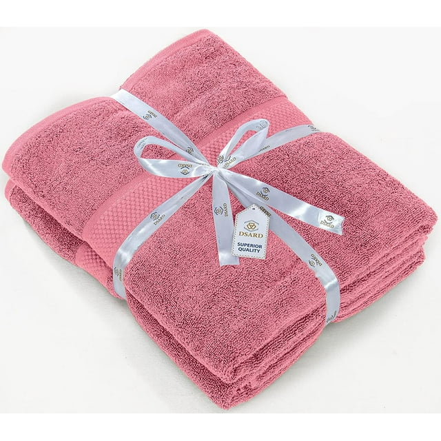 Bath Sheet Towels 100% cotton, 600 GSM Bathroom Towels, Soft and Absorbent Bath Sheets - Set of 2 (35 x 70 Navy, Rose Pink, Teel) by DSARD